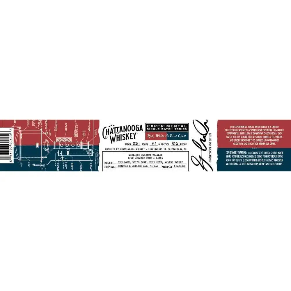 Chattanooga Whiskey Experimental Single Batch 31 Red, White &amp; Blue Grist - Main Street Liquor
