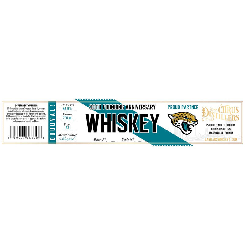 Load image into Gallery viewer, Citrus Distillers Jaguars 30th Anniversary Founding Whiskey - Main Street Liquor
