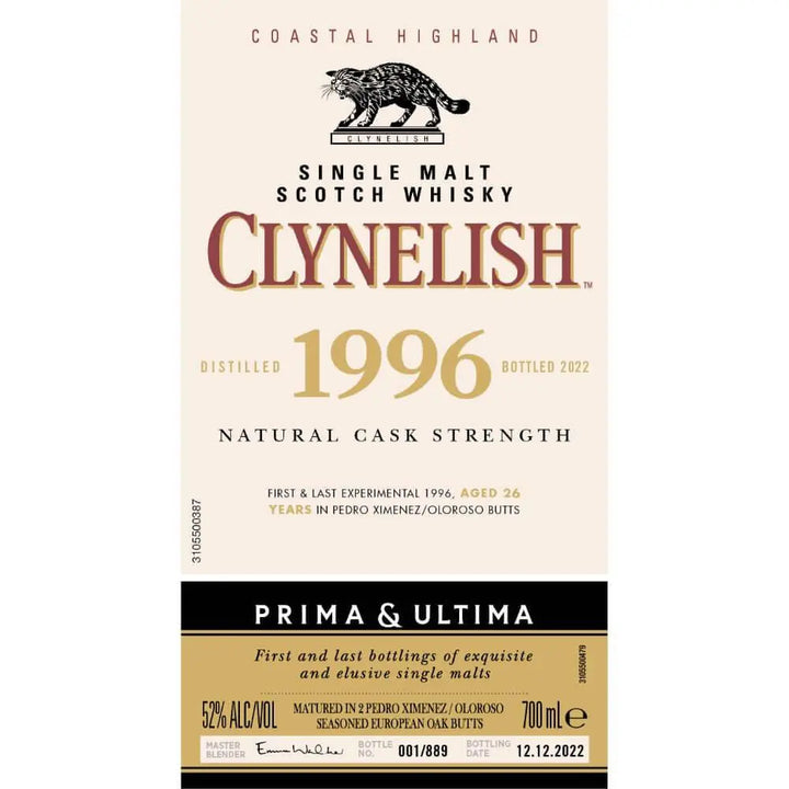 Clynelish 1996 Prima & Ultima Single Malt Scotch 26 Year Old - Main Street Liquor