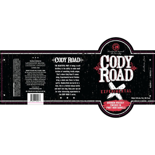 Cody Road Experimental Bourbon Finished in Pinot Noir Barrels - Main Street Liquor