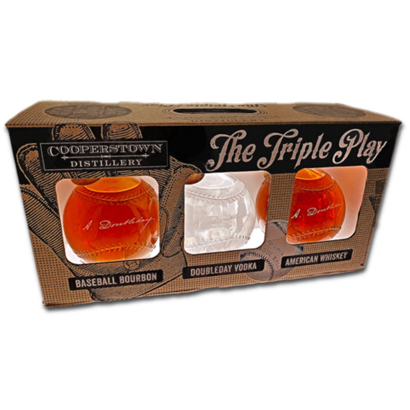 Load image into Gallery viewer, Cooperstown Distillery The Triple Play Baseball Gift Set 750ml - Main Street Liquor
