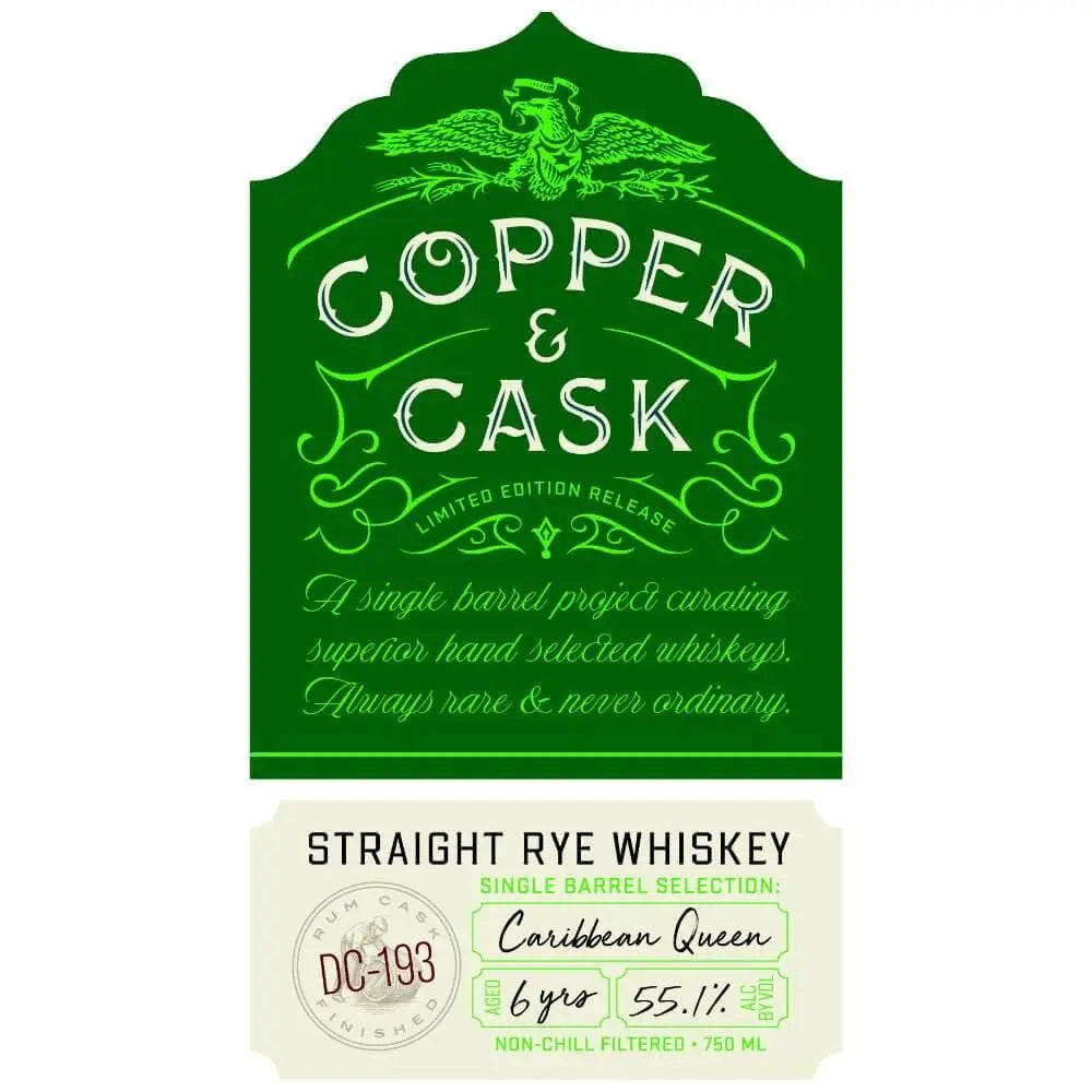 Copper & Cask Straight Rye Whiskey Caribbean Queen - Main Street Liquor