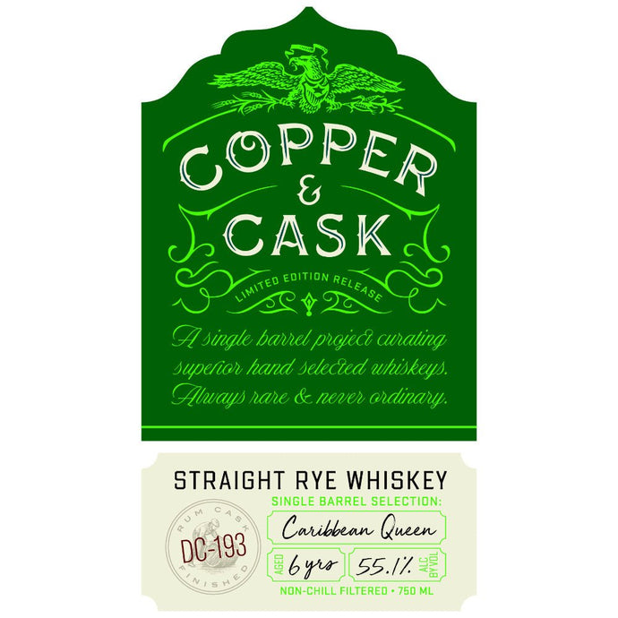 Copper & Cask Straight Rye Whiskey Caribbean Queen - Main Street Liquor