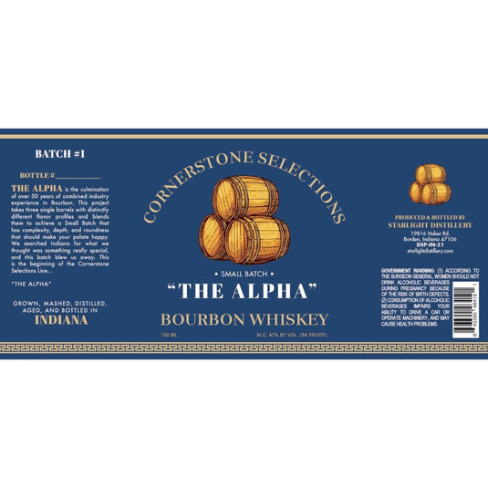 Cornerstone Selections “The Alpha” Bourbon - Main Street Liquor