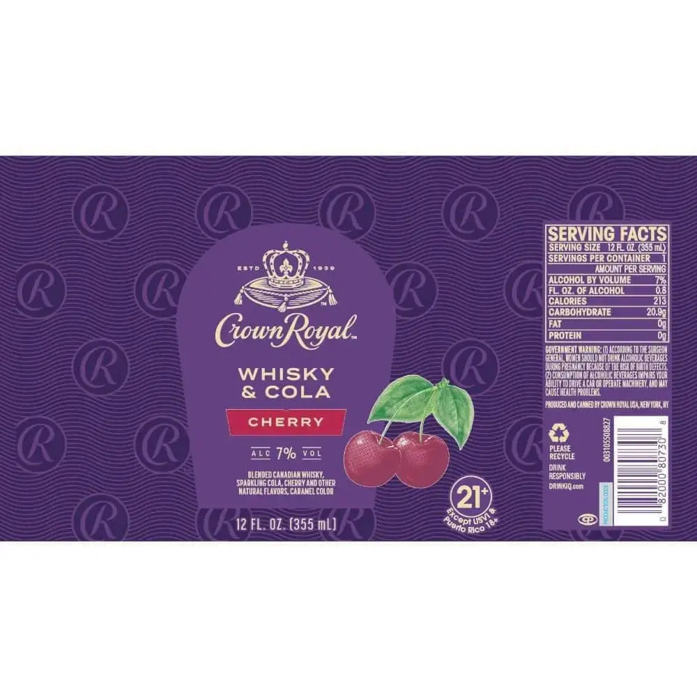 Crown Royal Whisky &amp; Cola Cherry - Main Street Liquor
