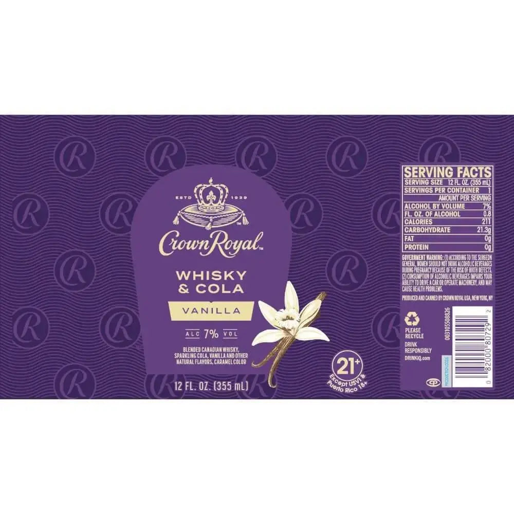 Crown Royal Whisky &amp; Cola Vanilla - Main Street Liquor