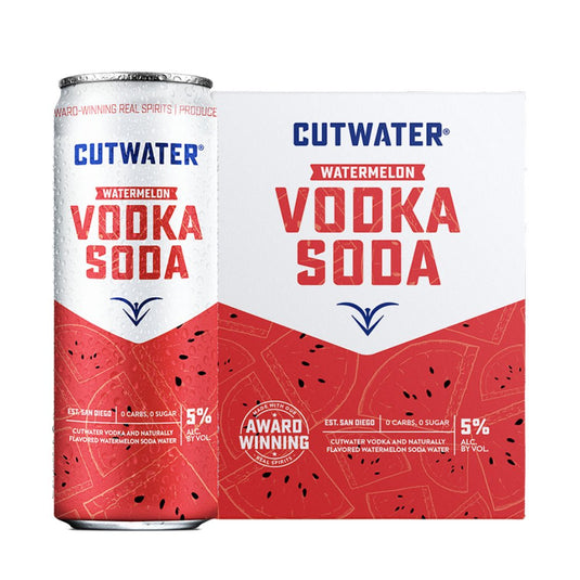 Cutwater Watermelon Vodka Soda 4pk - Main Street Liquor