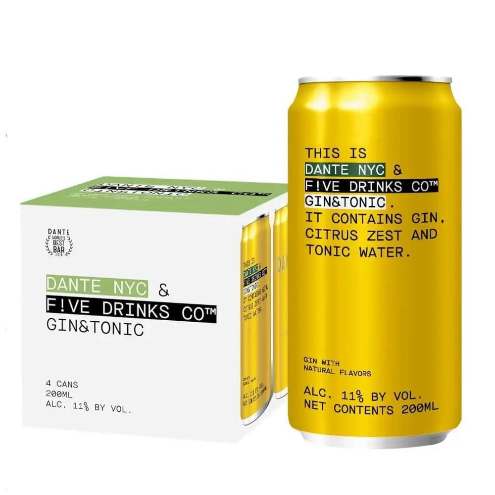 Dante NYC &amp; Five Drinks Co. Gin &amp; Tonic - Main Street Liquor
