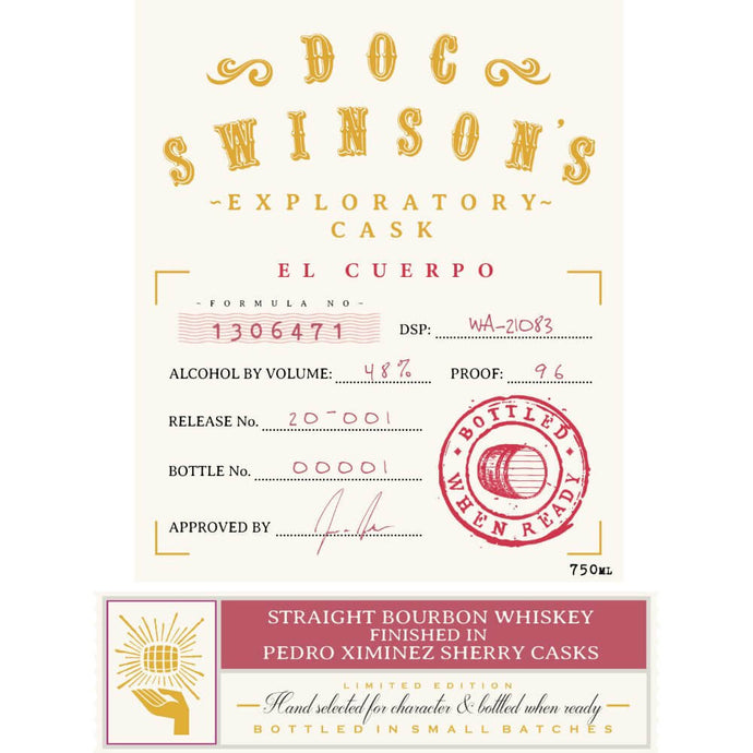 Doc Swinson’s Exploratory Cask El Cuerpo Straight Bourbon - Main Street Liquor