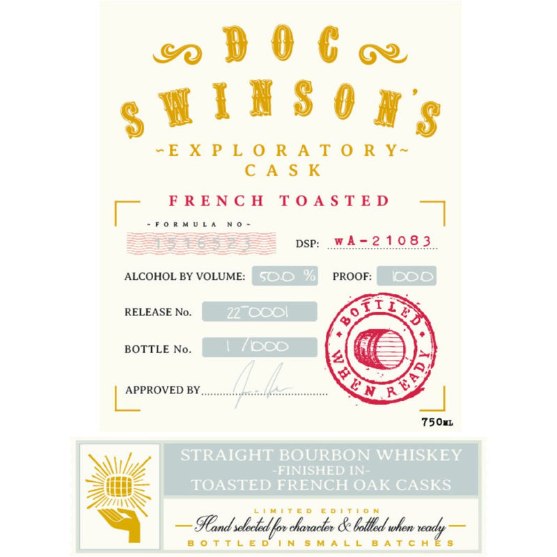 Load image into Gallery viewer, Doc Swinson’s Exploratory Cask French Toasted Straight Bourbon - Main Street Liquor
