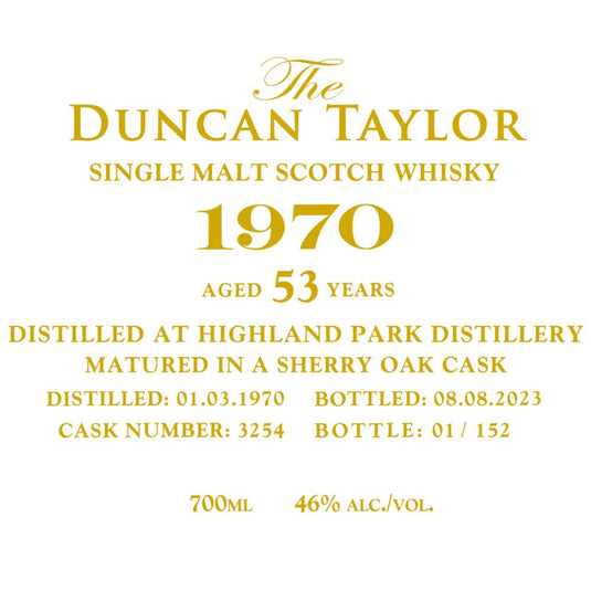 Duncan Taylor 1970 Highland Park 53 Year Old - Main Street Liquor
