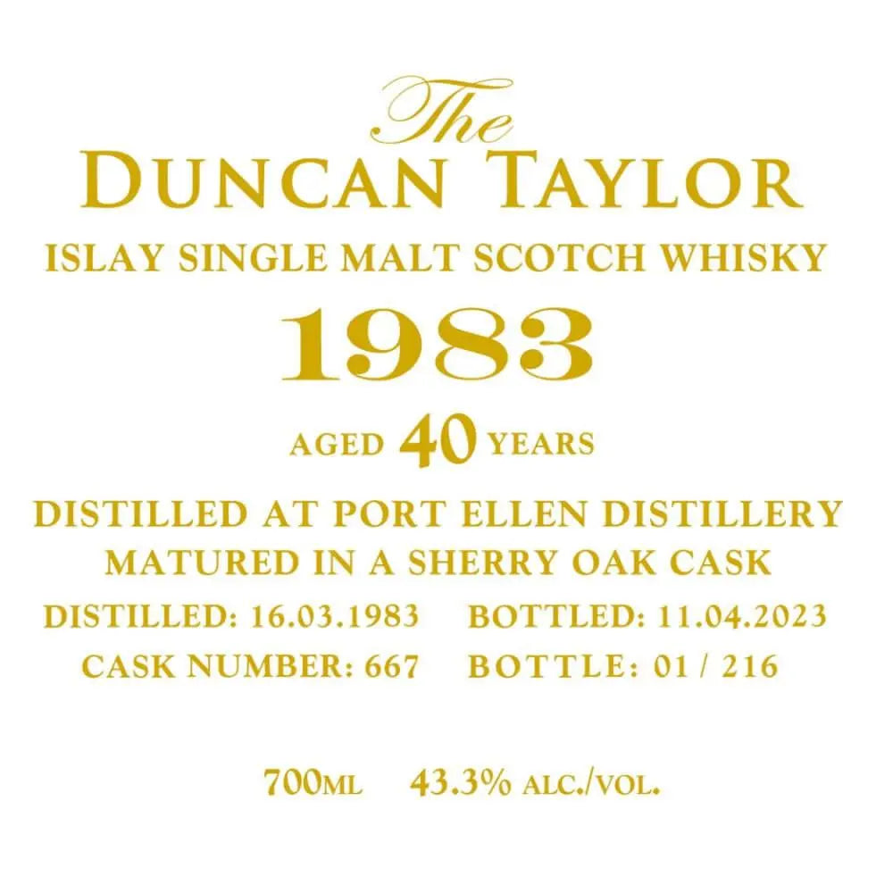 Duncan Taylor 1983 Port Ellen 40 Year Old - Main Street Liquor