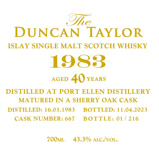 Duncan Taylor 1983 Port Ellen 40 Year Old - Main Street Liquor