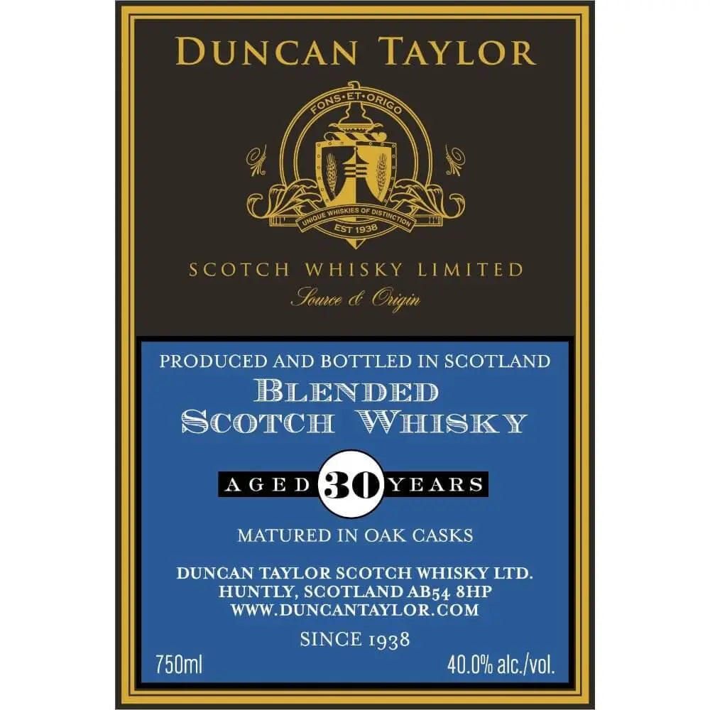 Duncan Taylor 30 Year Old Blended Scotch - Main Street Liquor