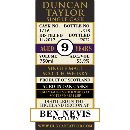 Duncan Taylor Single Cask 9 Year Old Ben Nevis - Main Street Liquor