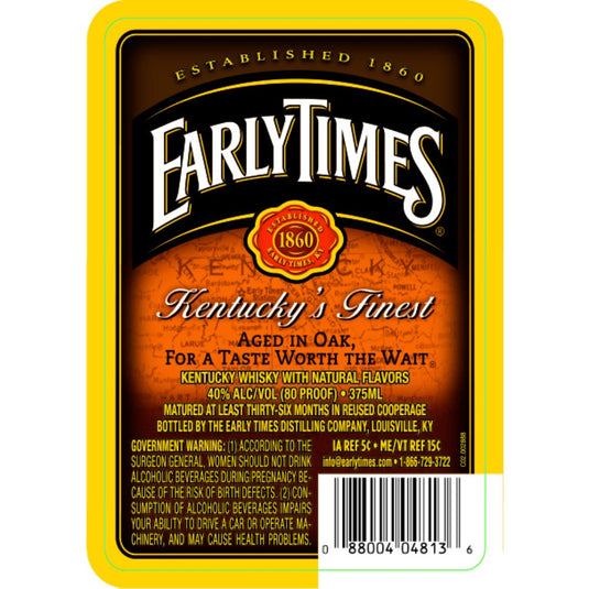 Early Times Kentucky's Finest Whisky - Main Street Liquor