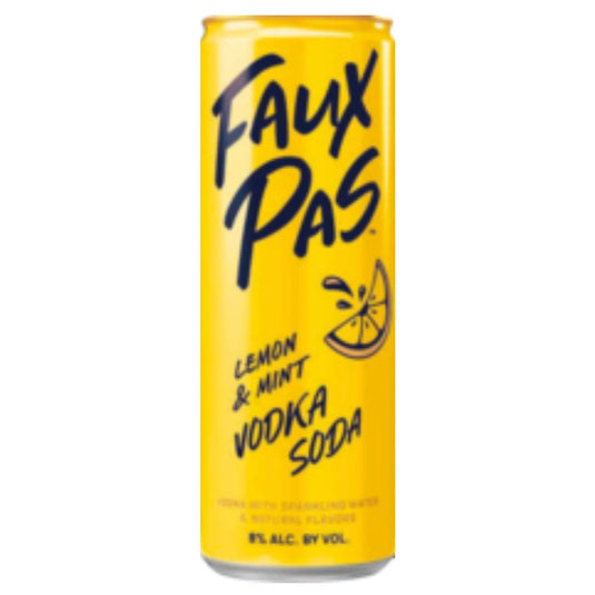 Faux Pas Lemon & Mint Vodka Soda by Betches 4PK - Main Street Liquor