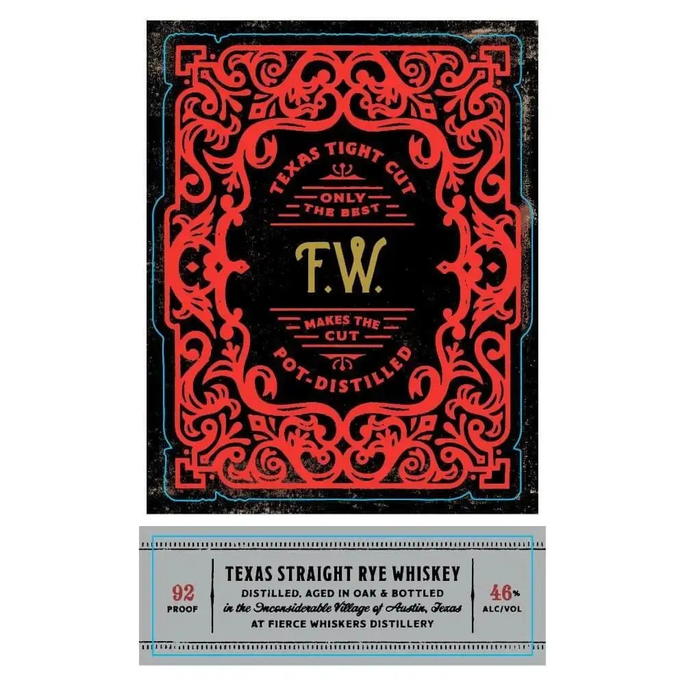 Fierce Whiskers Texas Tight Cut Straight Rye Whiskey - Main Street Liquor
