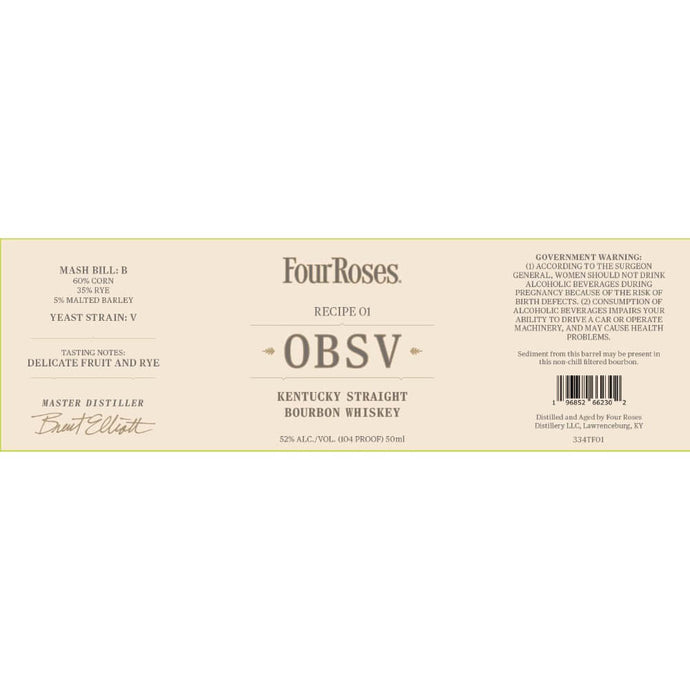 Four Roses Recipe 01 OBSV Kentucky Straight Bourbon - Main Street Liquor