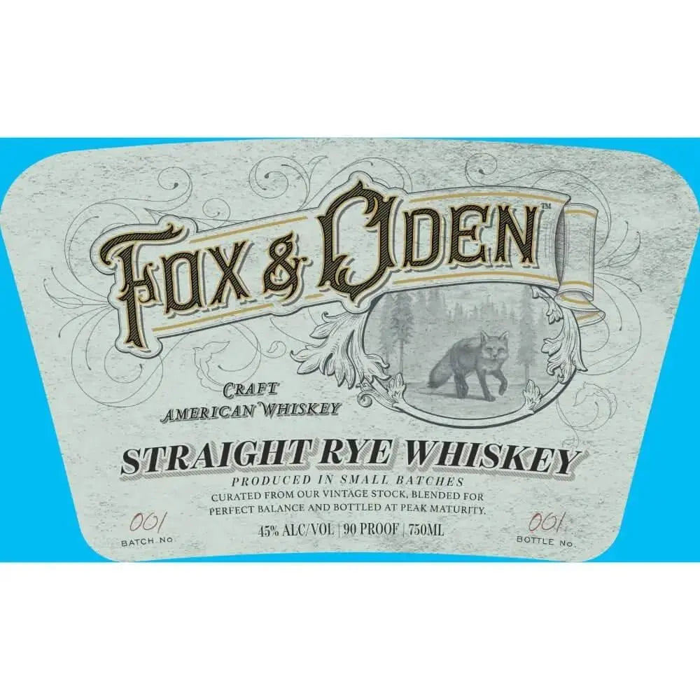 Fox &amp; Oden Straight Rye Whiskey - Main Street Liquor