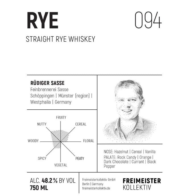 Freimeister Kollektiv Straight Rye Whiskey 094 - Main Street Liquor