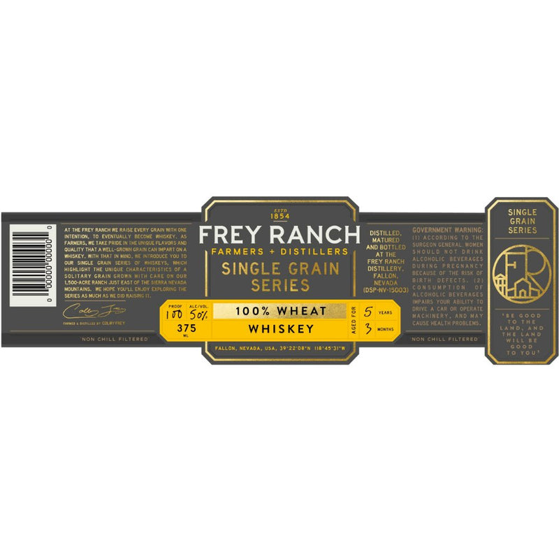 Load image into Gallery viewer, Frey Ranch Farmer &amp; Distillers Single Grain Series Wheat Whiskey 375ml - Main Street Liquor
