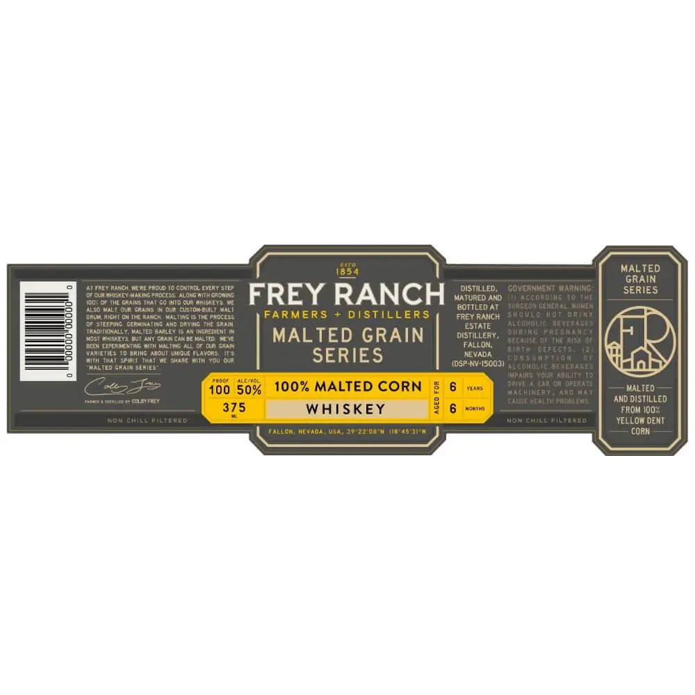 Frey Ranch Malted Grain Series 100% Malted Corn Whiskey - Main Street Liquor