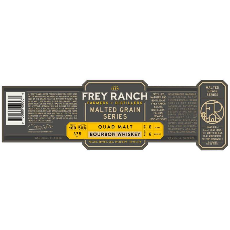 Load image into Gallery viewer, Frey Ranch Malted Grain Series Quad Malt Bourbon Whiskey 375mL - Main Street Liquor
