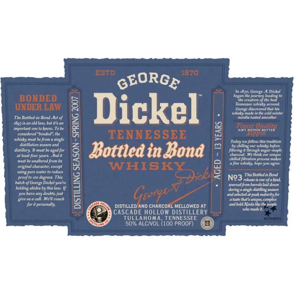George Dickel Bottled In Bond No. 3 2021 Release - Main Street Liquor