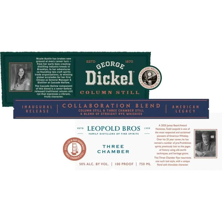 George Dickel &amp; Leopold Bros Three Chamber Rye Collaboration Blend - Main Street Liquor
