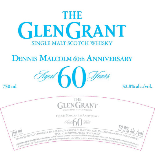 Glen Grant Dennis Malcolm 60th Anniversary - Main Street Liquor