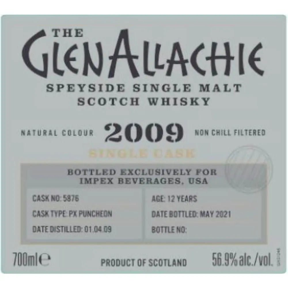 GlenAllachie 2009 12 Year Old PX Puncheon Single Cask 5876 - Main Street Liquor