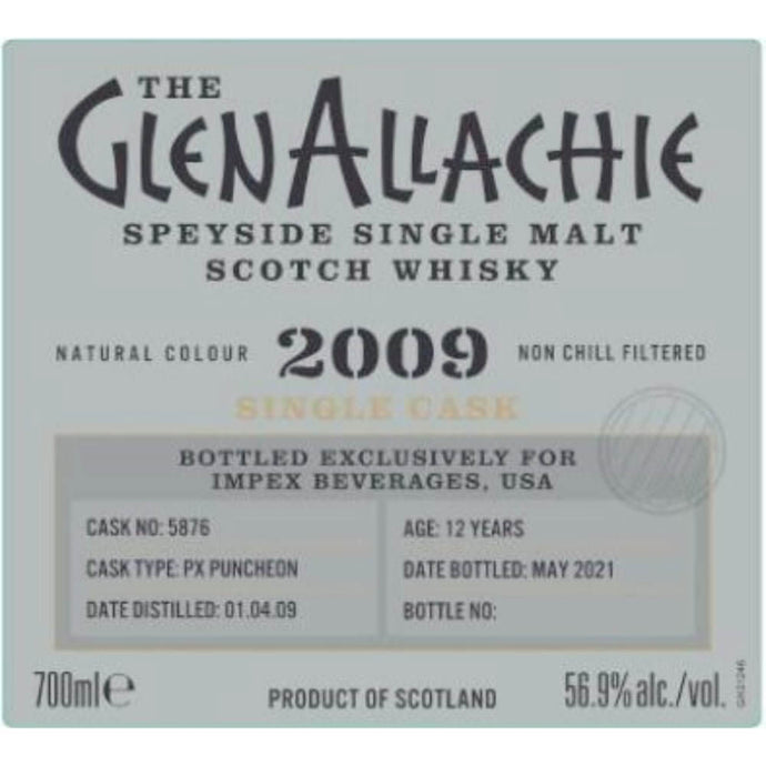 GlenAllachie 2009 12 Year Old PX Puncheon Single Cask 