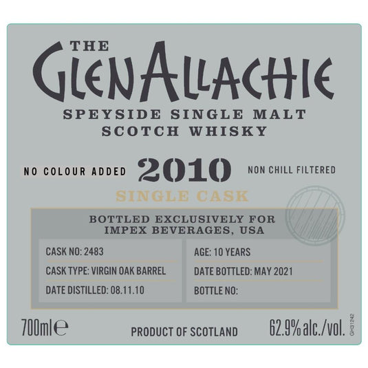 GlenAllachie 2010 10 Year Old Virgin Oak Single Cask