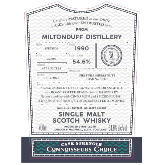 Gordon and Macphail Miltonduff 31 Year Old Connoisseurs Choice - Main Street Liquor