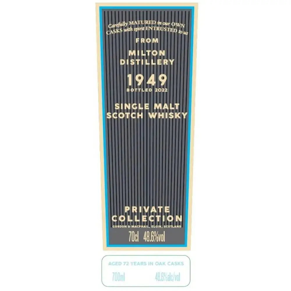 Gordon &amp; Macphail 1949 Milton Distillery 72 Year old - Main Street Liquor