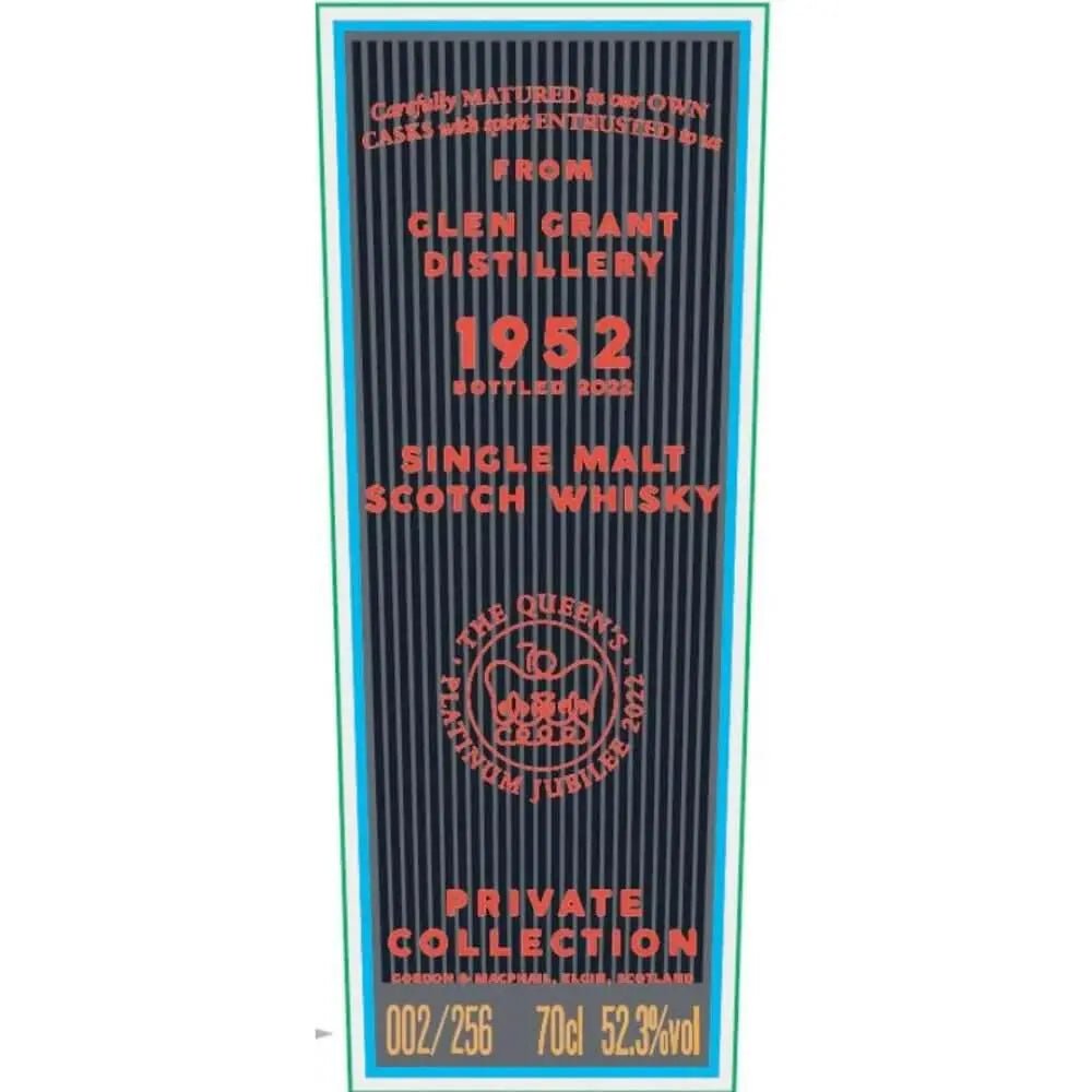Gordon & Macphail Glen Grant 1952 Queen’s Platinum Jubilee 70 Year - Main Street Liquor