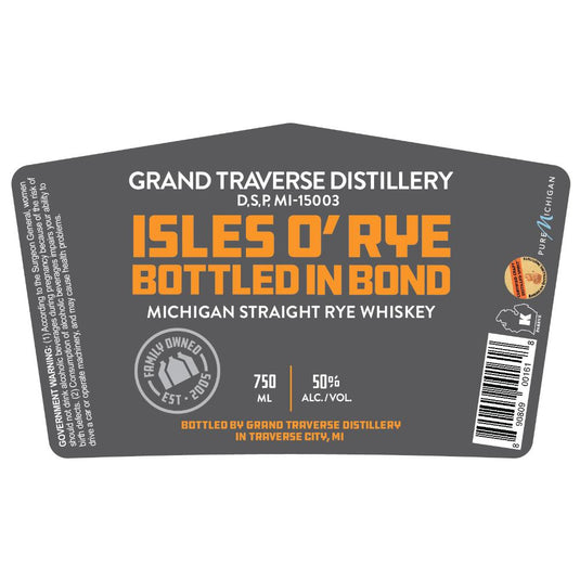 Grand Traverse Distillery Isles O' Rye Bottled In Bond - Main Street Liquor