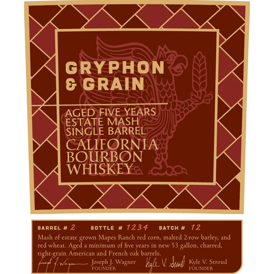 Gryphon & Grain Bourbon Whiskey Batch