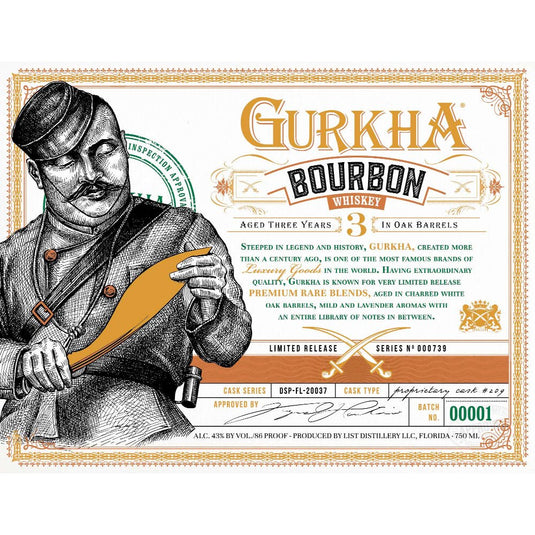 Gurkha 3 Year Old Bourbon - Main Street Liquor