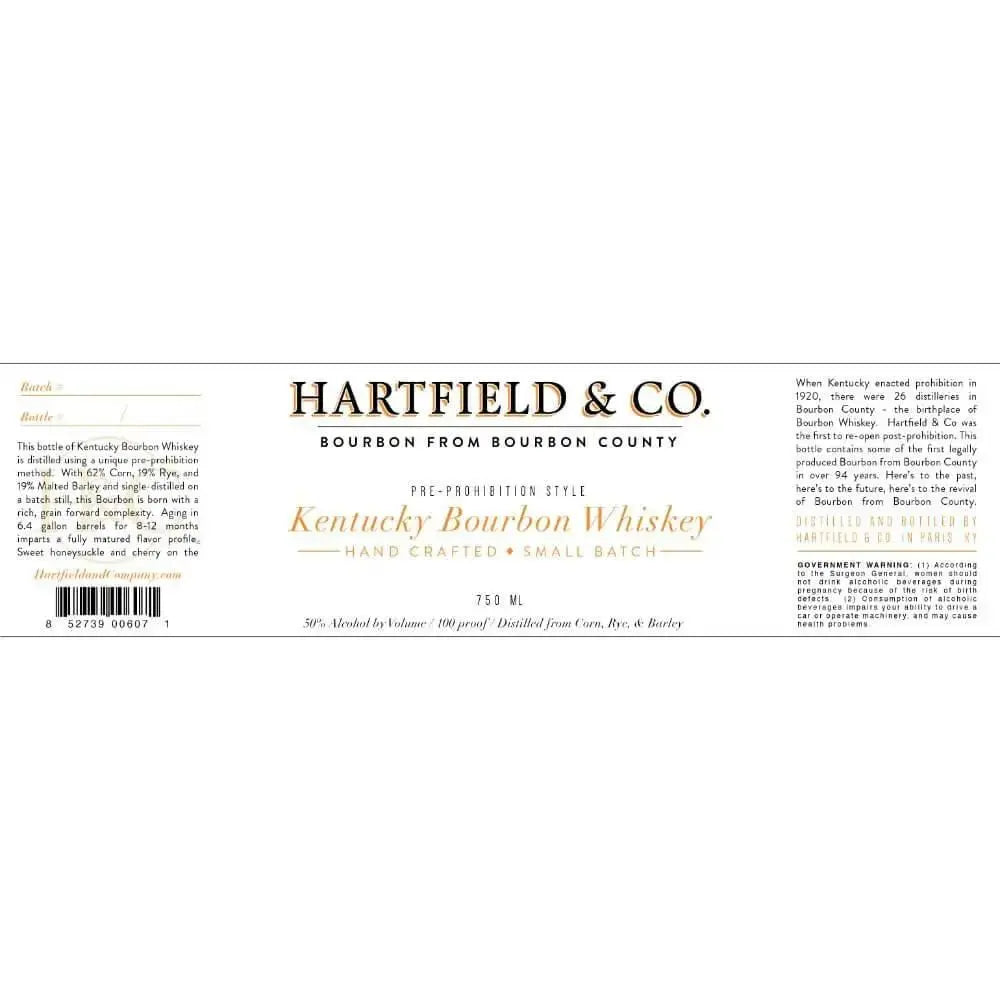 Hartfield & Co. Pre - Prohibition Style Kentucky Bourbon - Main Street Liquor