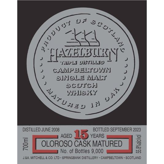 Hazelburn 15 Year Old Oloroso Cask Matured 2023 - Main Street Liquor