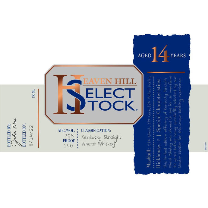 Heaven Hill Select Stock 14 Year Old Wheat Whiskey - Main Street Liquor