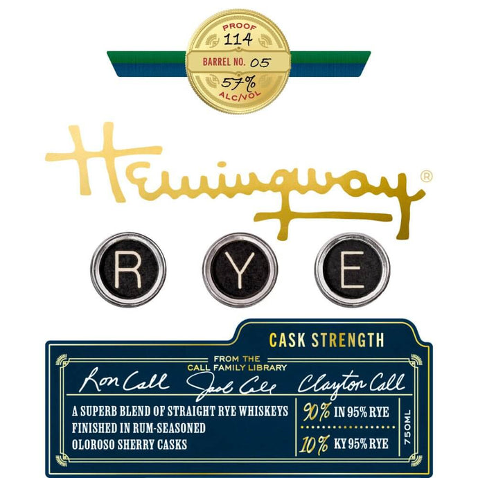 Hemingway Cask Strength Rye Whiskey - Main Street Liquor