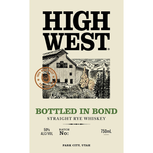 High West Bottled in Bond Straight Rye Whiskey - Main Street Liquor