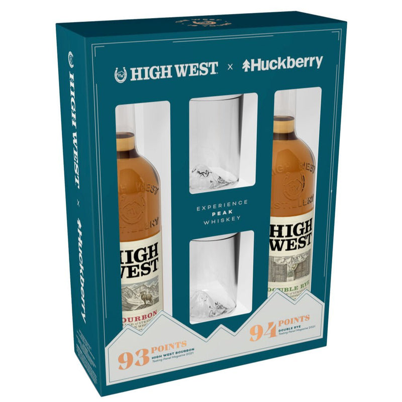 Load image into Gallery viewer, High West X Huckberry Holiday Gift Set With 2 Mt. Rainier Whiskey Peaks Glasses - Main Street Liquor
