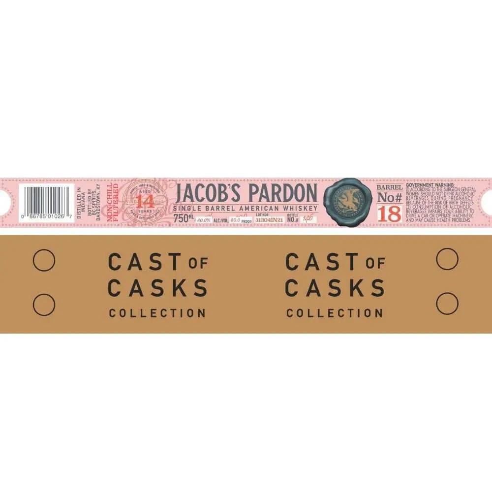 Jacob’s Pardon Cast of Casks 14 Year Old Barrel No 18 - Main Street Liquor