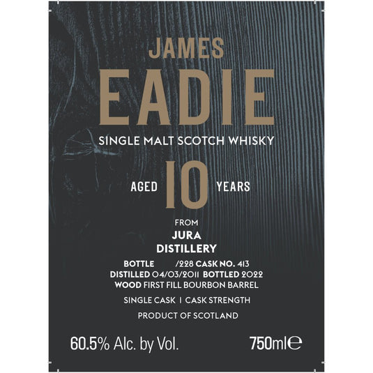 James Eadie Jura Distillery 10 Year Old Single Malt Scotch - Main Street Liquor