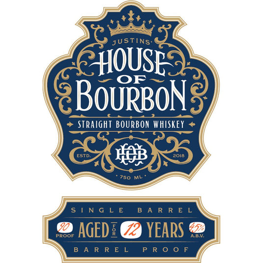 Justins' House of Bourbon 12 Year Old Straight Bourbon - Main Street Liquor