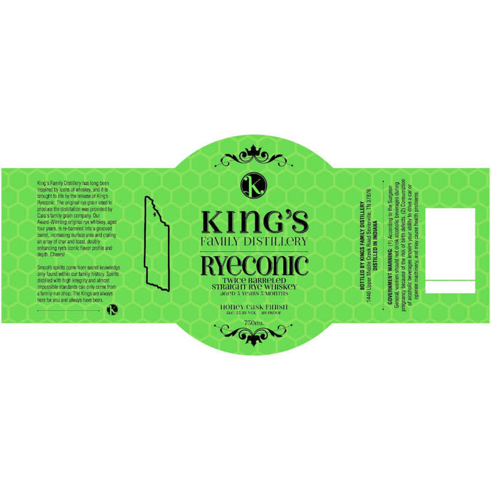 King’s Family Ryeconic Twice Barreled Honey Cask Finished Straight Rye - Main Street Liquor